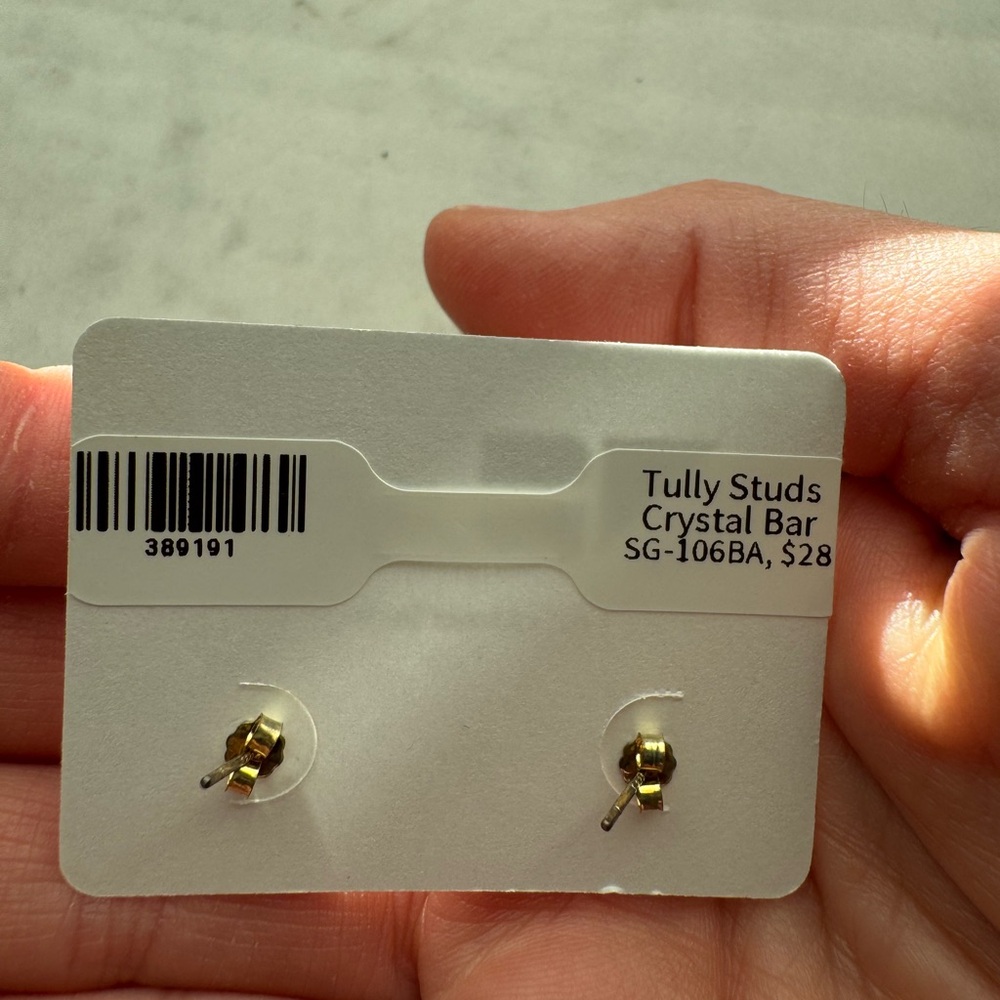 14k gold over sterling Tully studs BRAND NEW